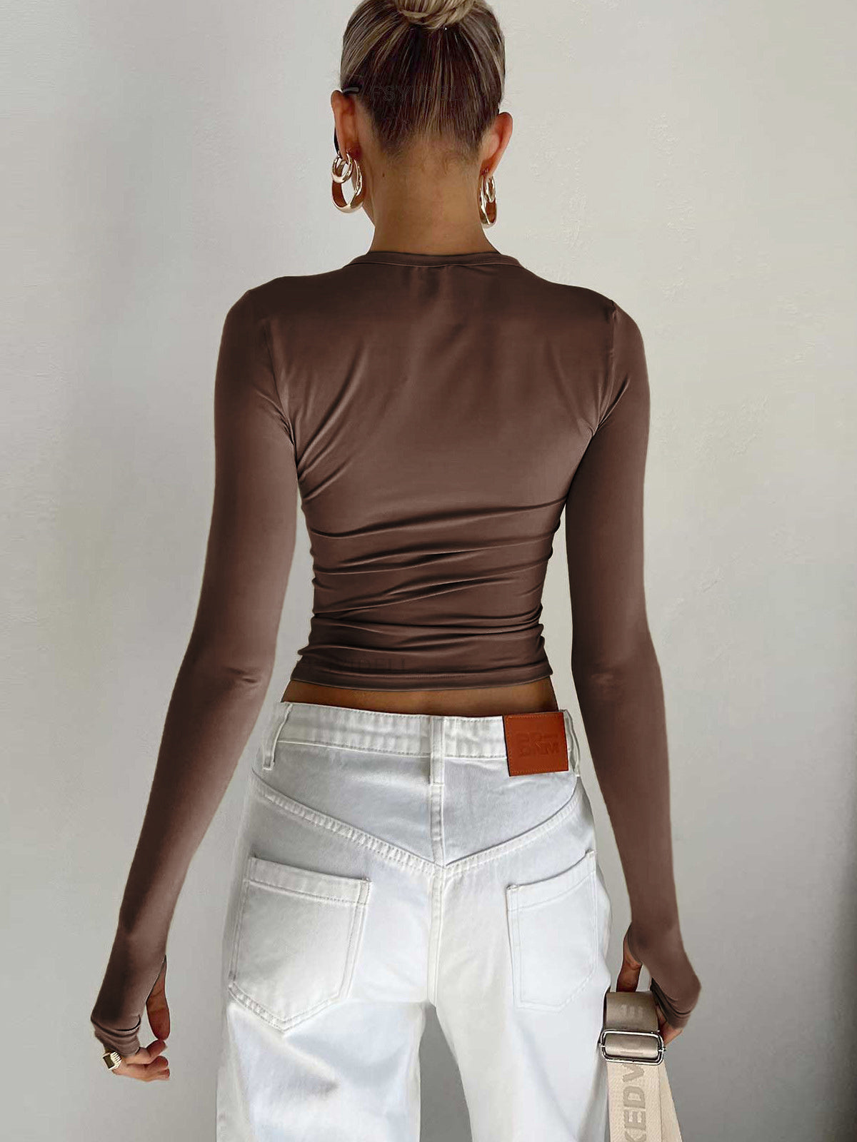 Semi-Sheer Long Sleeve Crop Top