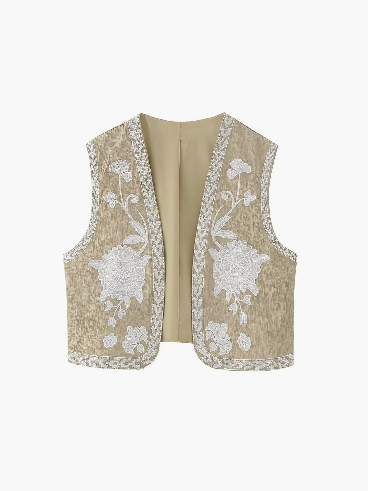 Brodert blomstervest