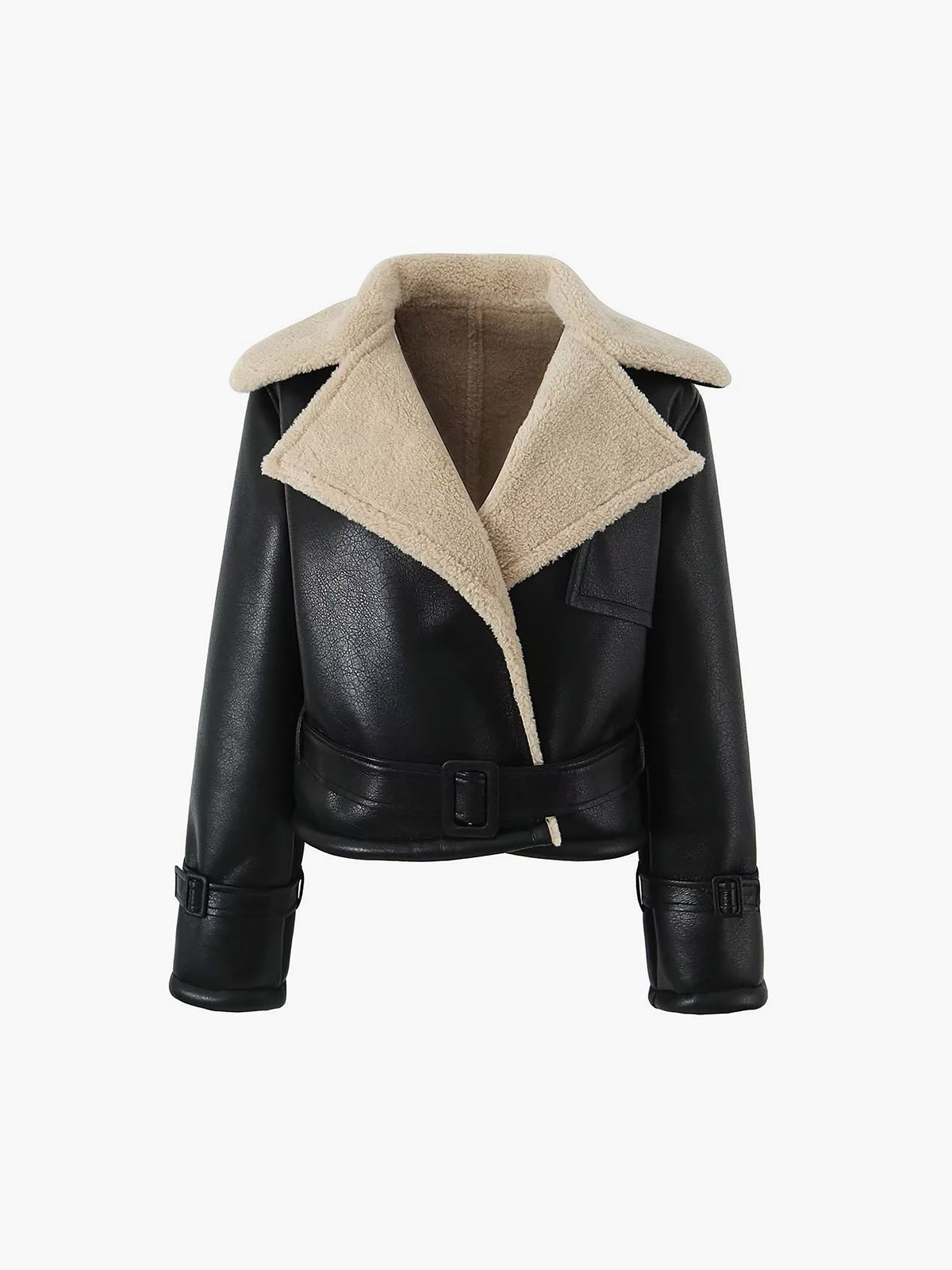 Too Blessed Sherpa-fôret Shearling skinnflyjakke