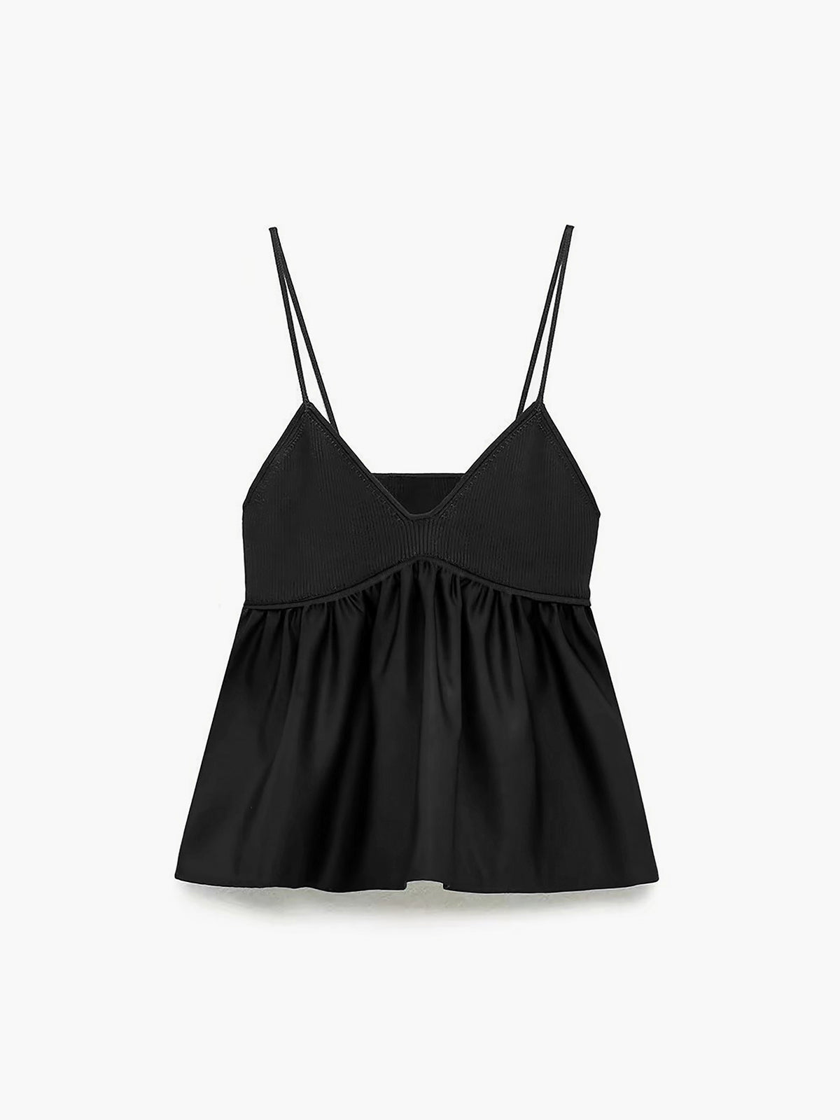 Volangbesatt Crop Cami-topp