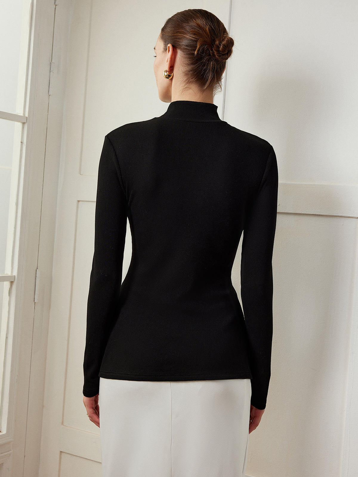 Knappesplitt Skinny T-skjorte
