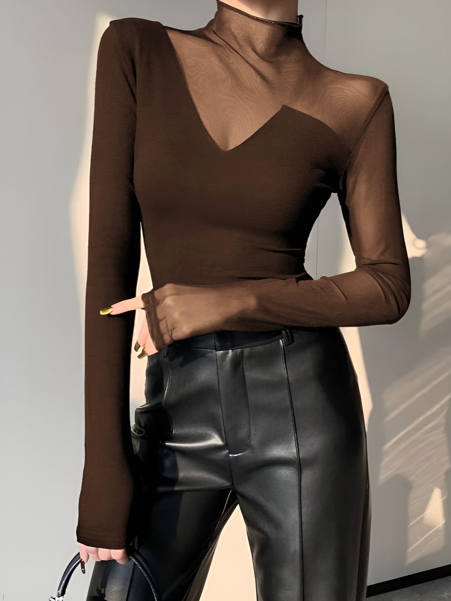 Asymmetrisk t-shirt med skir meshpanel