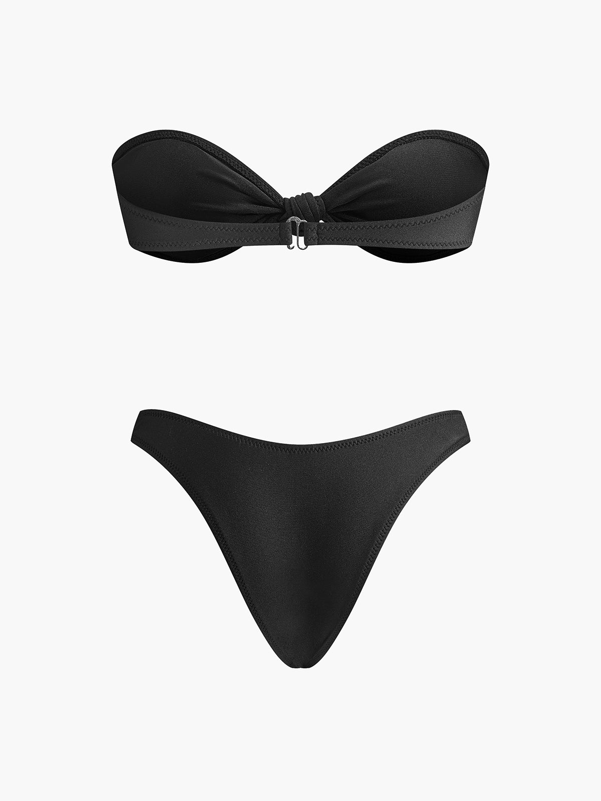 Knyttet bandeau-bikinisett