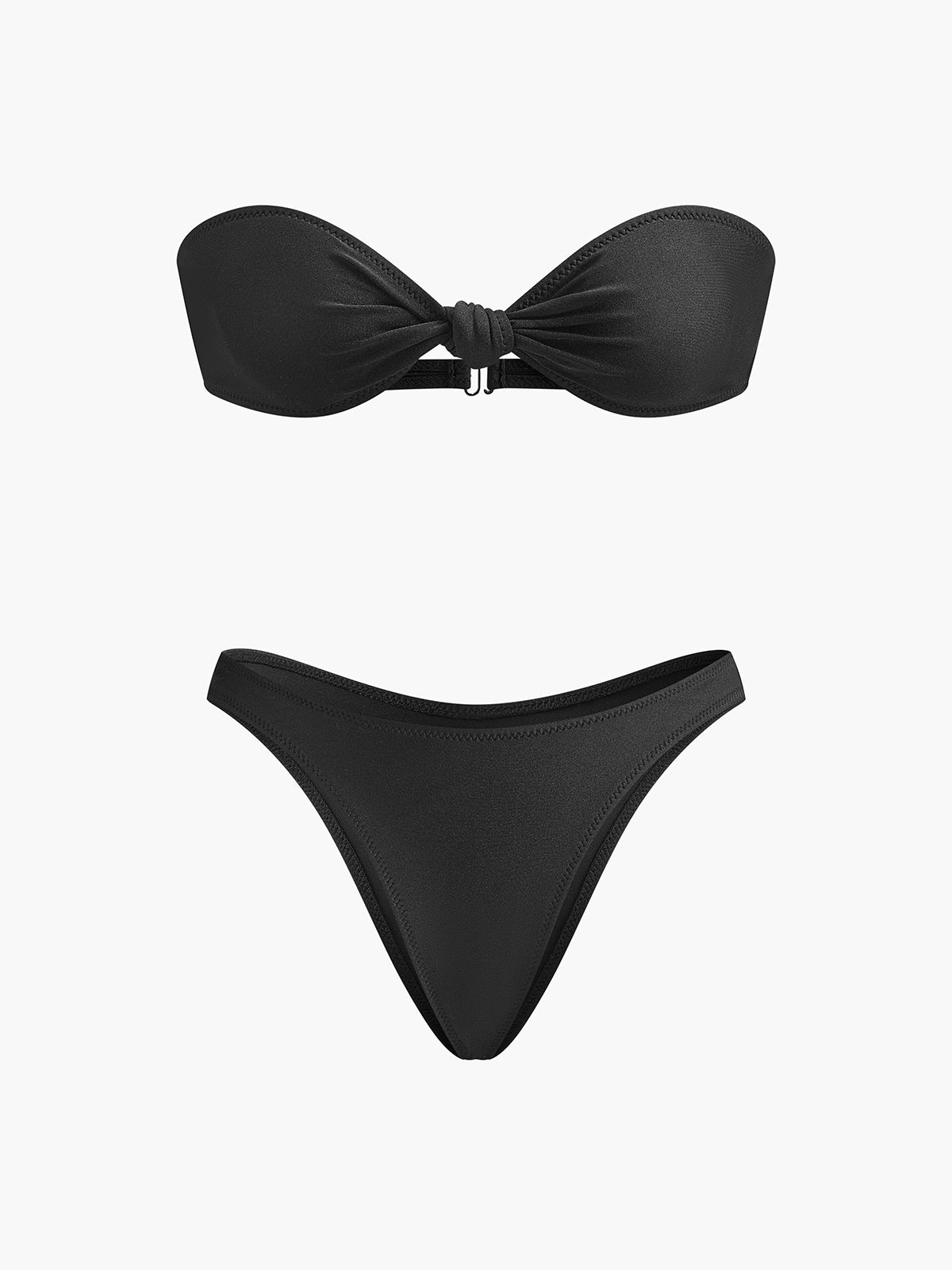 Knyttet bandeau-bikinisett