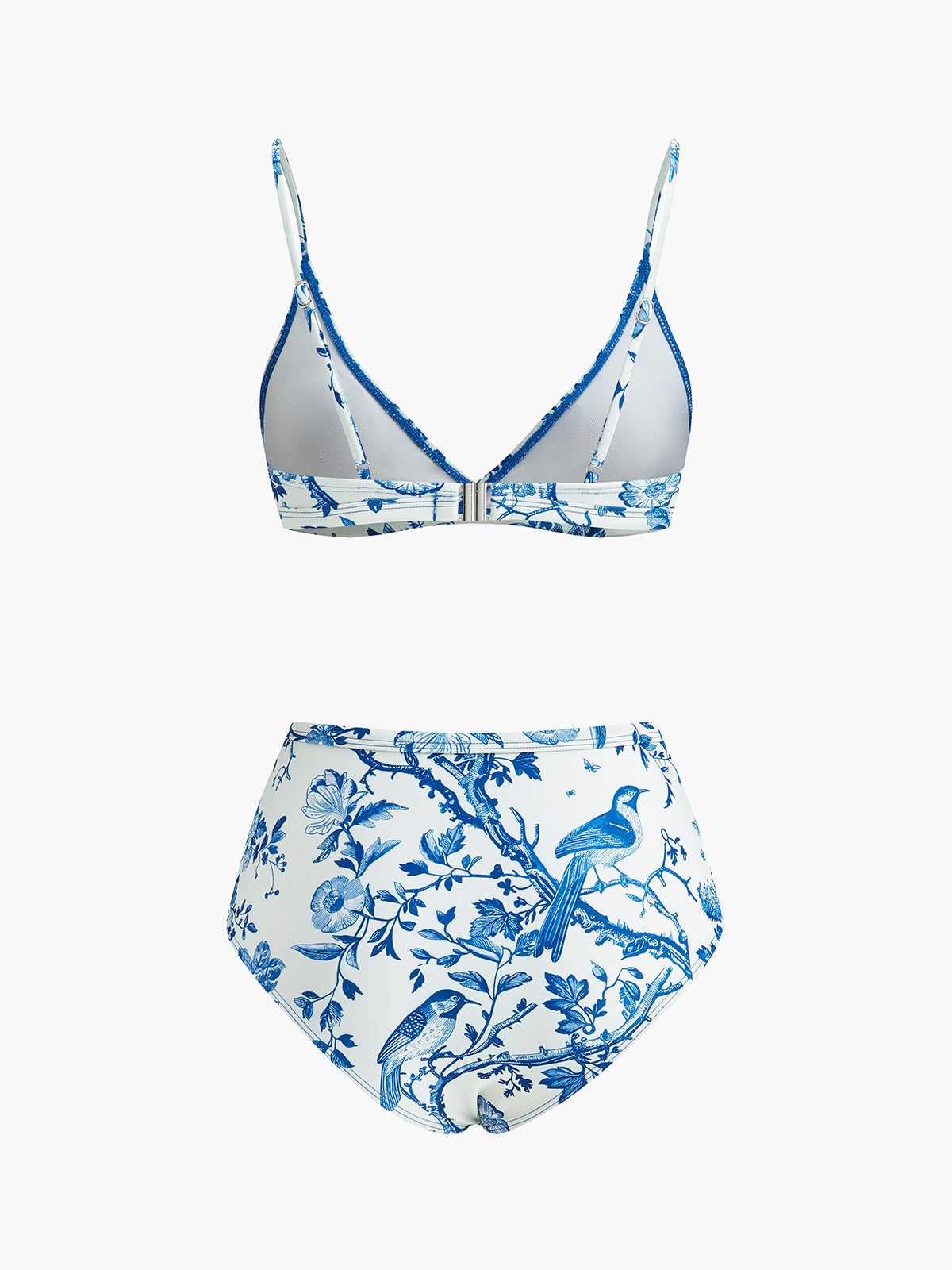 Mönstrad bikiniset med hög midja