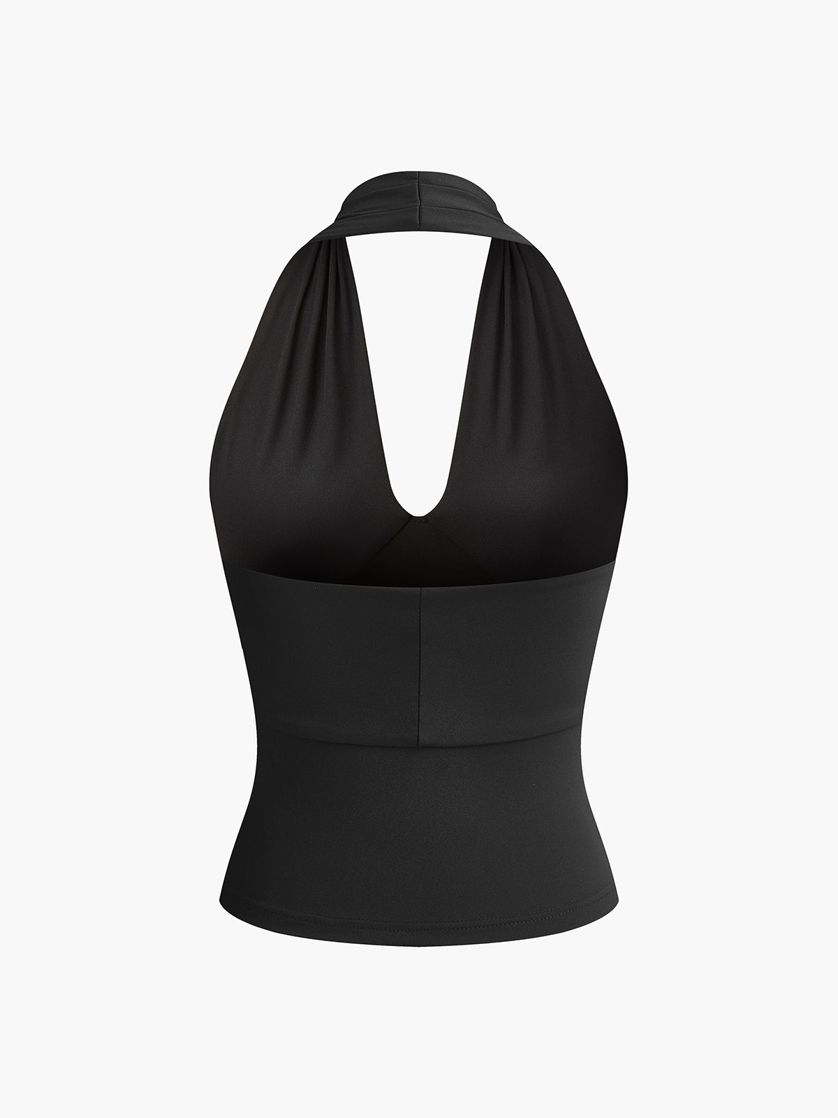 V-hals halterneck tanktopp med åpen rygg