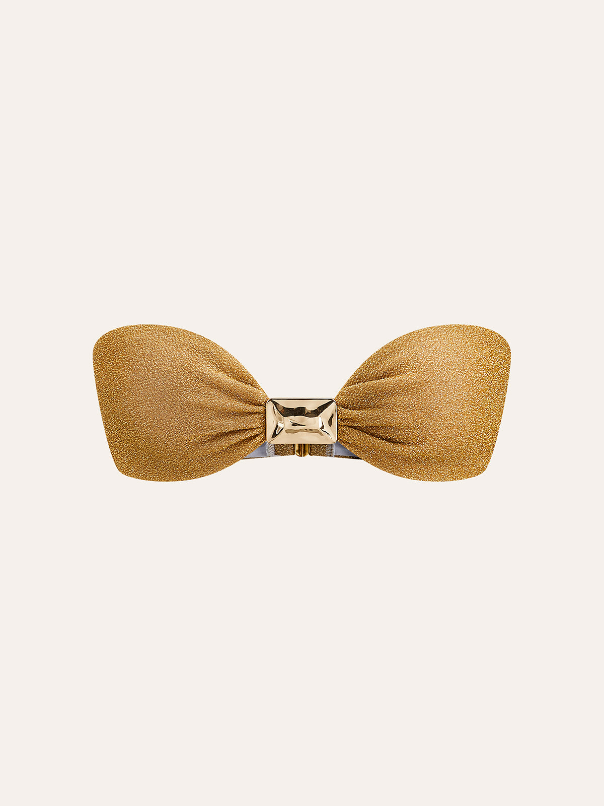Metallisk rosettbandeau-bikinitop