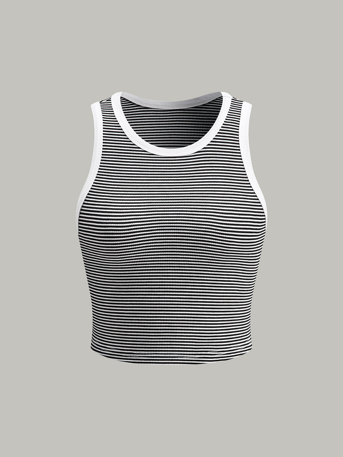Stripete rund hals tanktopp
