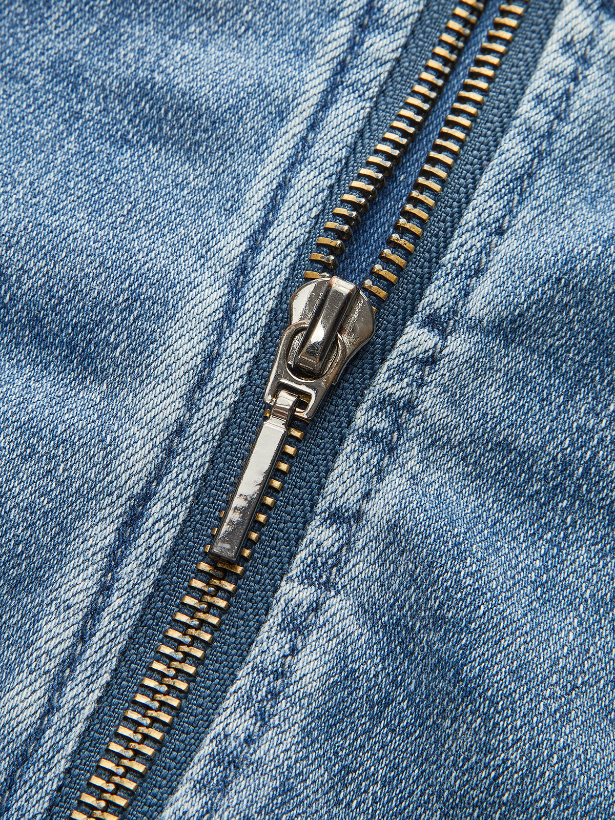 Asymmetrisk Plisserad Denim Axelbandslös Topp