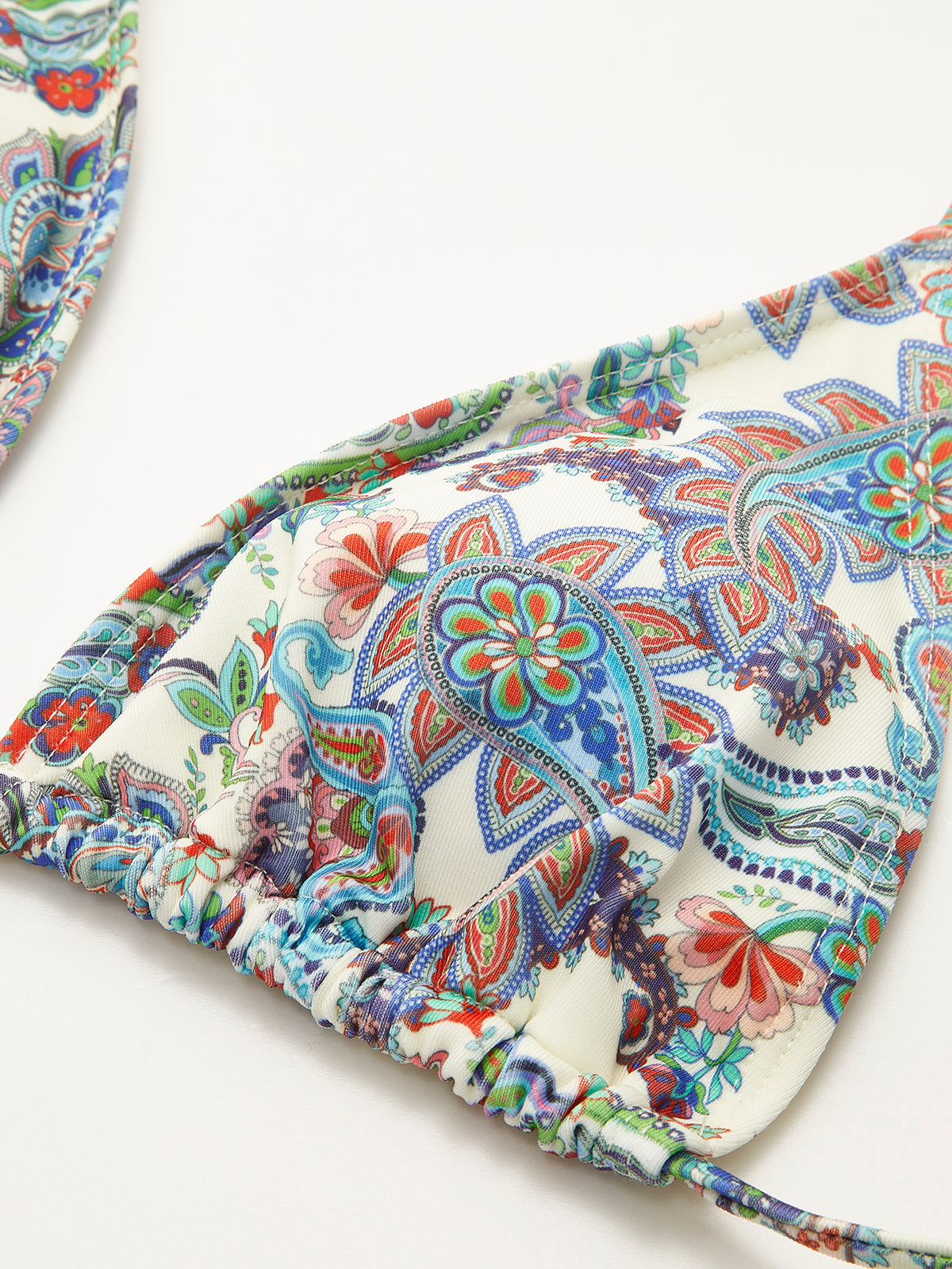 Bikinisett med knyting og paisley-trykk