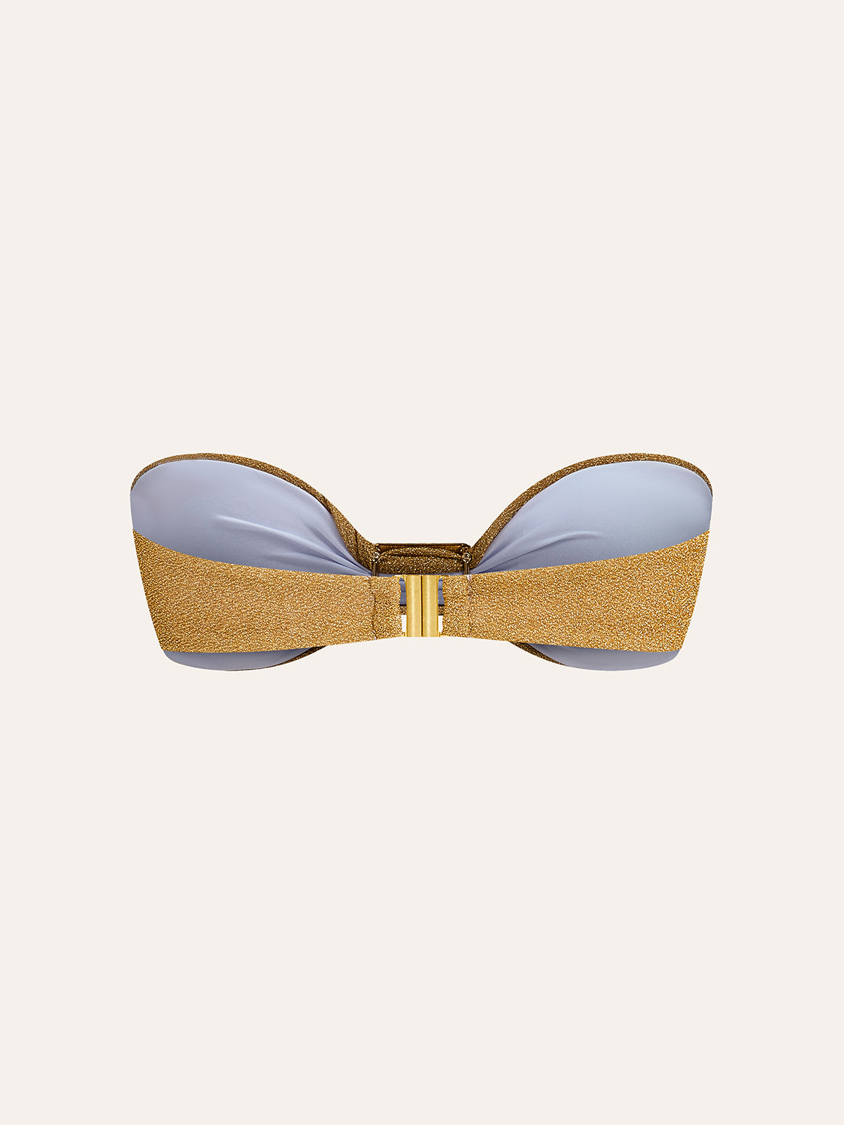 Metallisk rosettbandeau-bikinitop