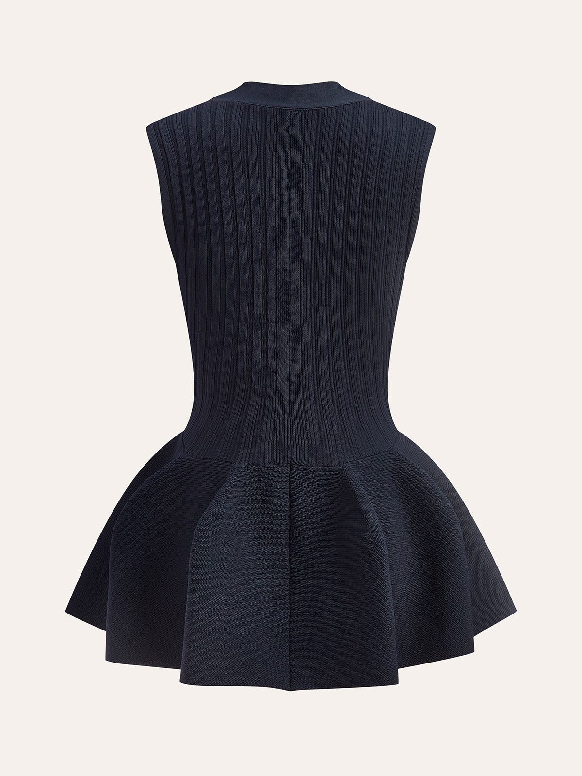 Strukturert Peplum-strikkvest med knapper