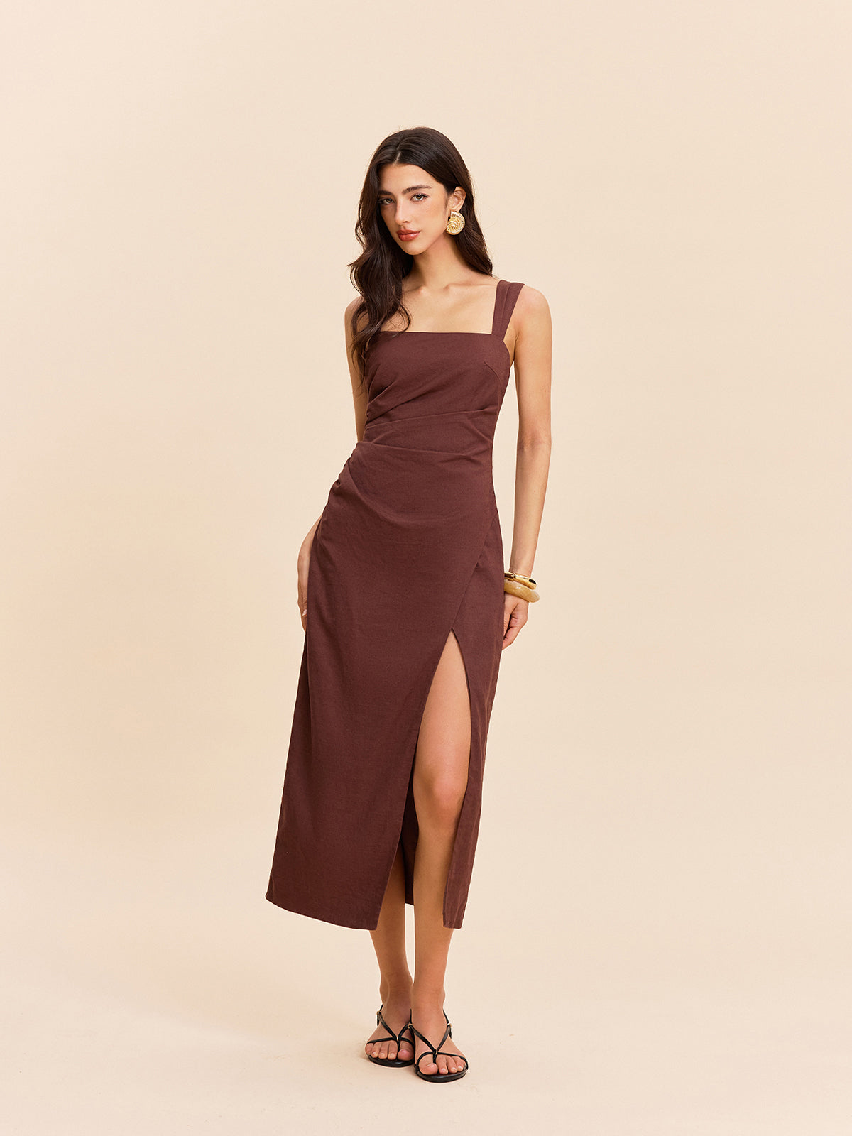 Cotton & Linen Slit Dress