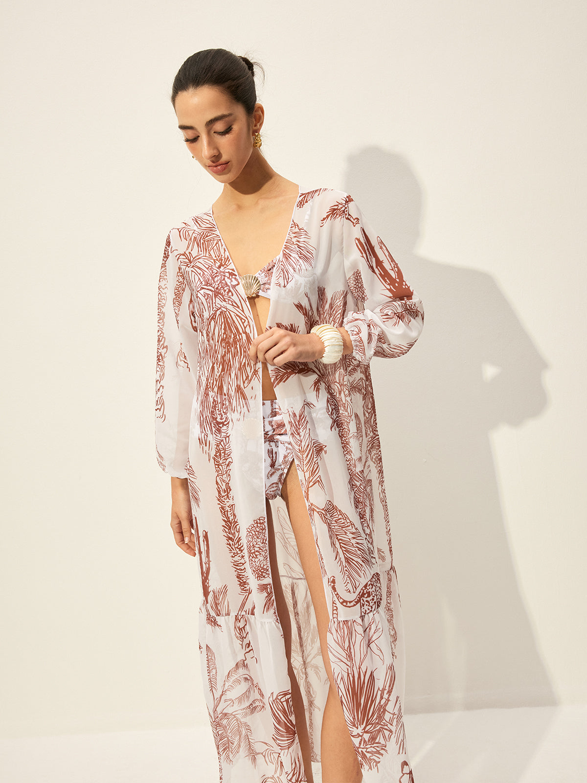 Floral Print Cover-Up Skirt