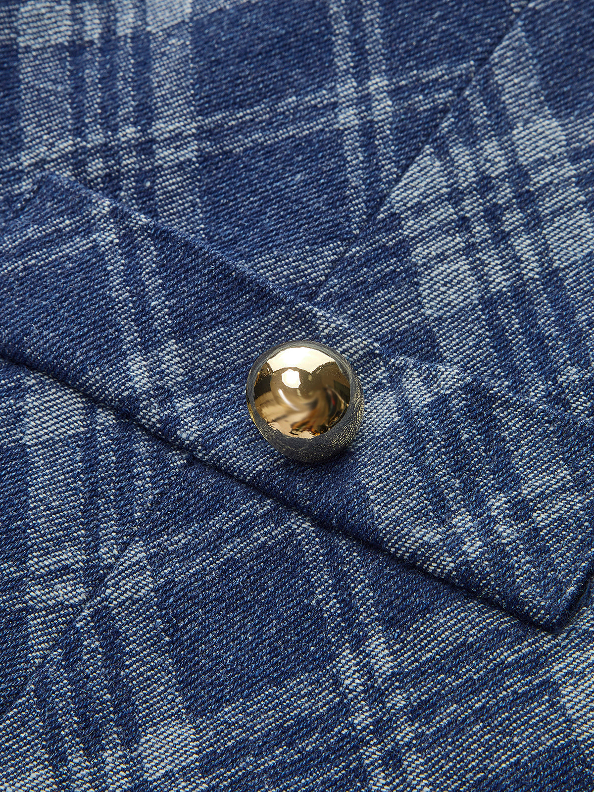 Denimkjole med metallknapper og rund hals, dekorlommer