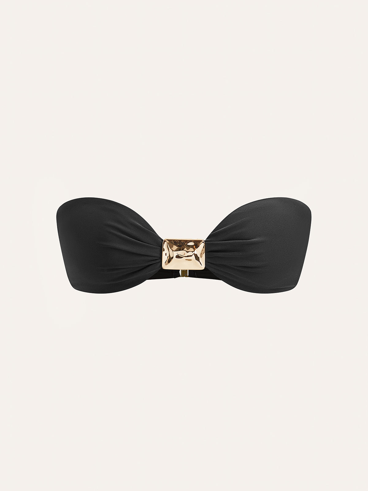Metallisk rosettbandeau-bikinitop