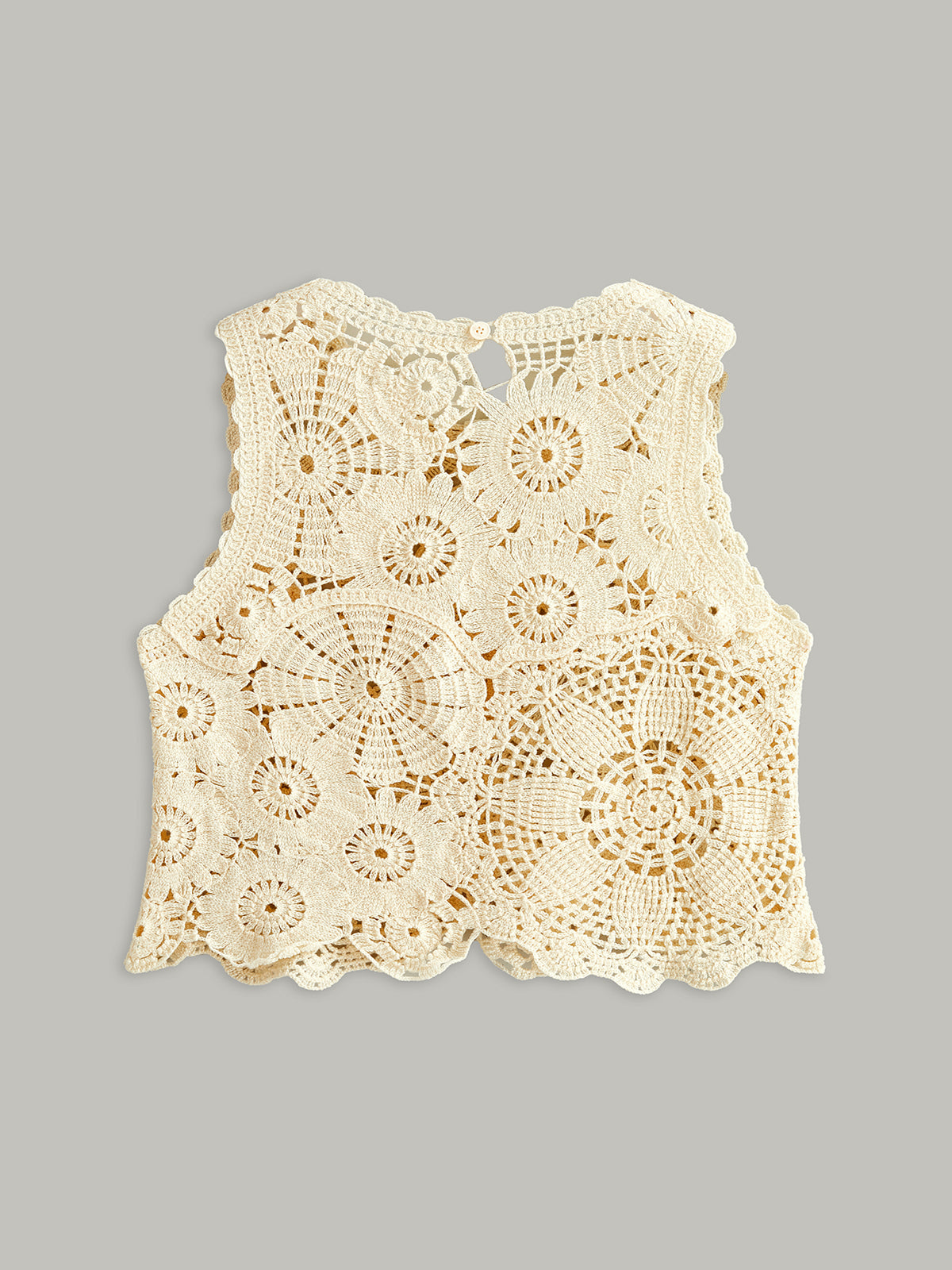 Embroidered Crochet Top