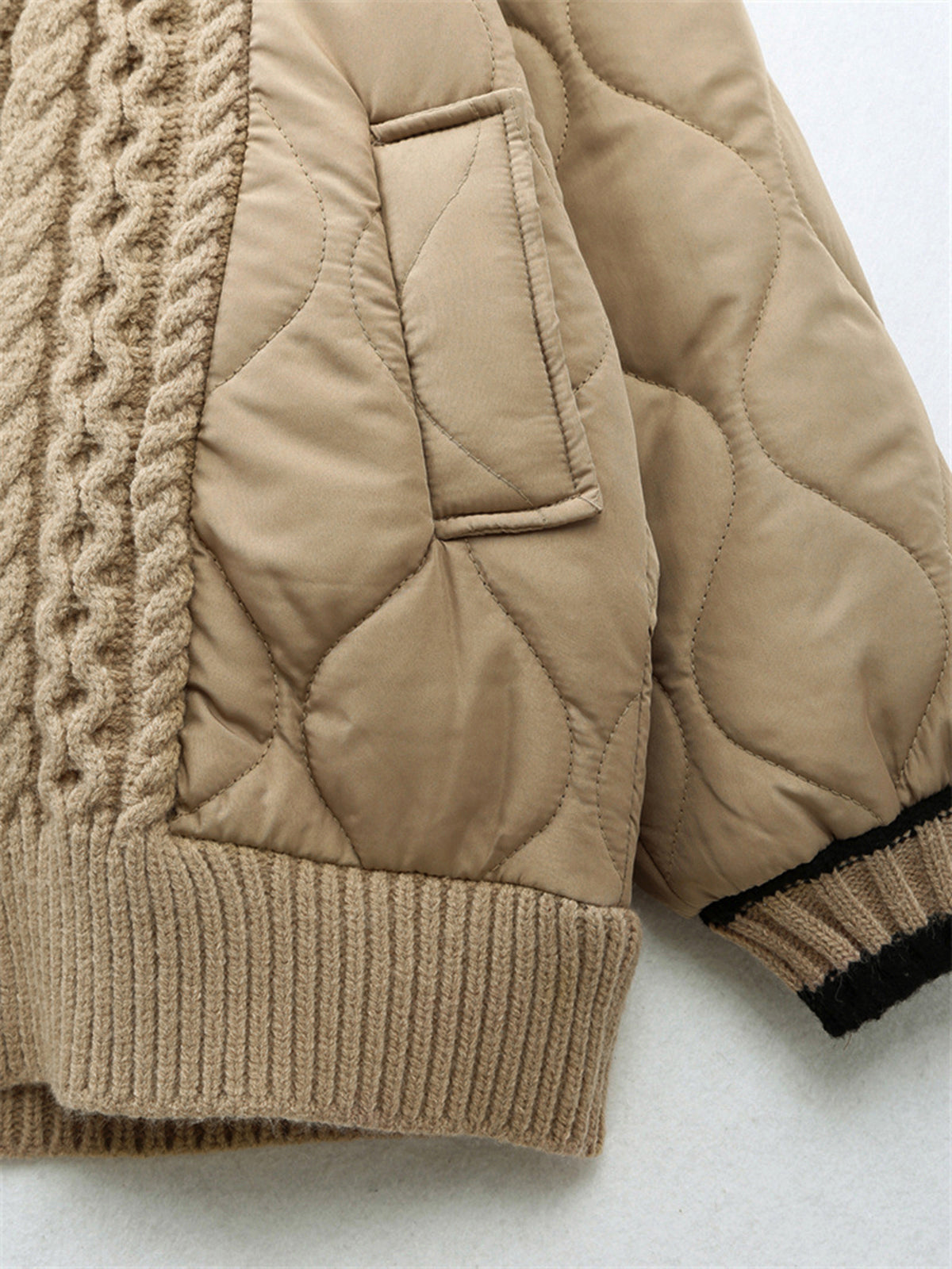 Braided Quilted Oversized Cardigan Coat