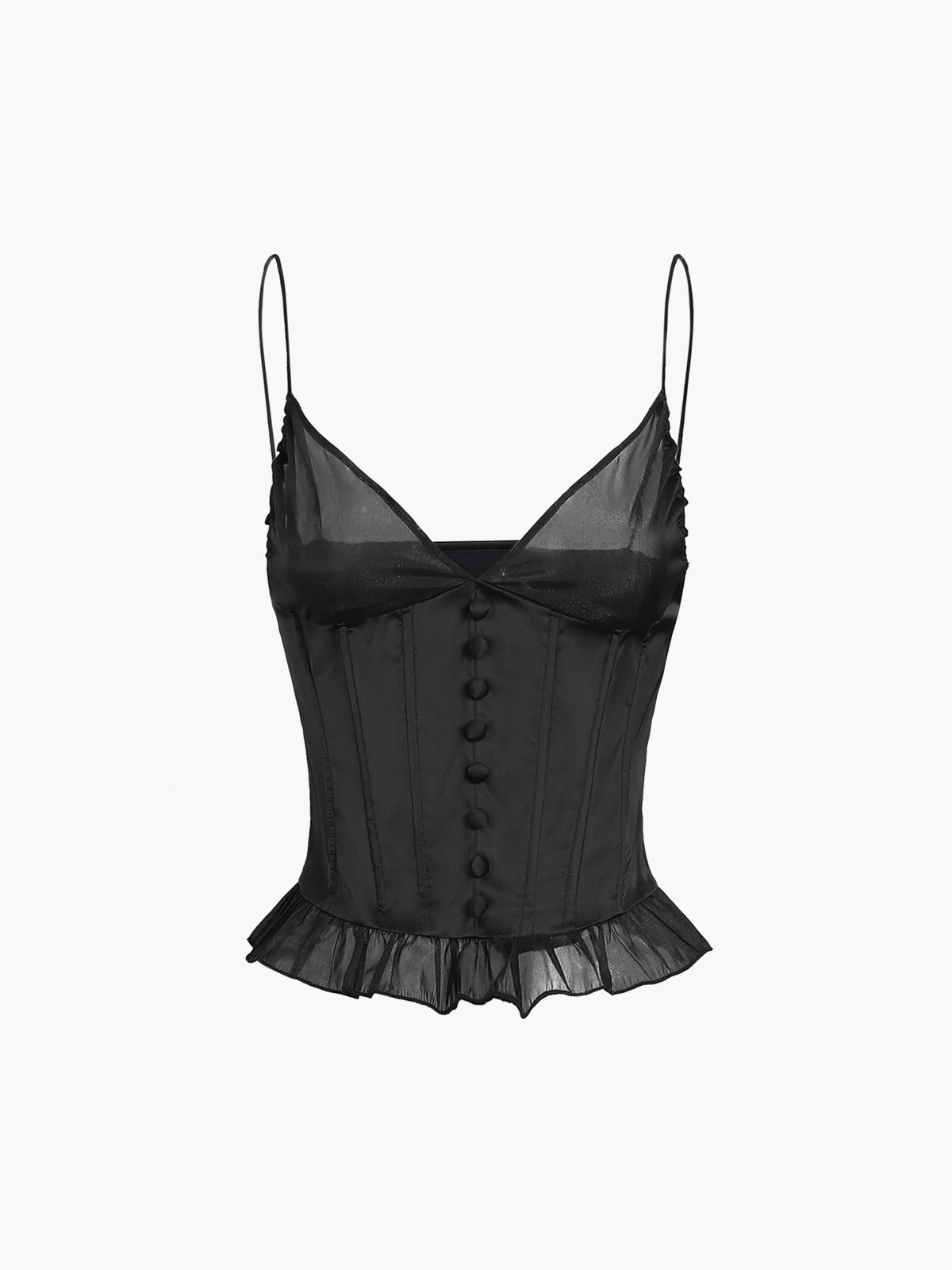 Balletcore Satin Mesh Bustier Cami Topp 