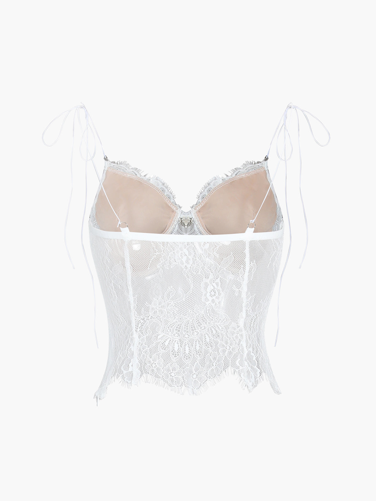 Transparent, blommig spetsklänning med knytband och crop top 