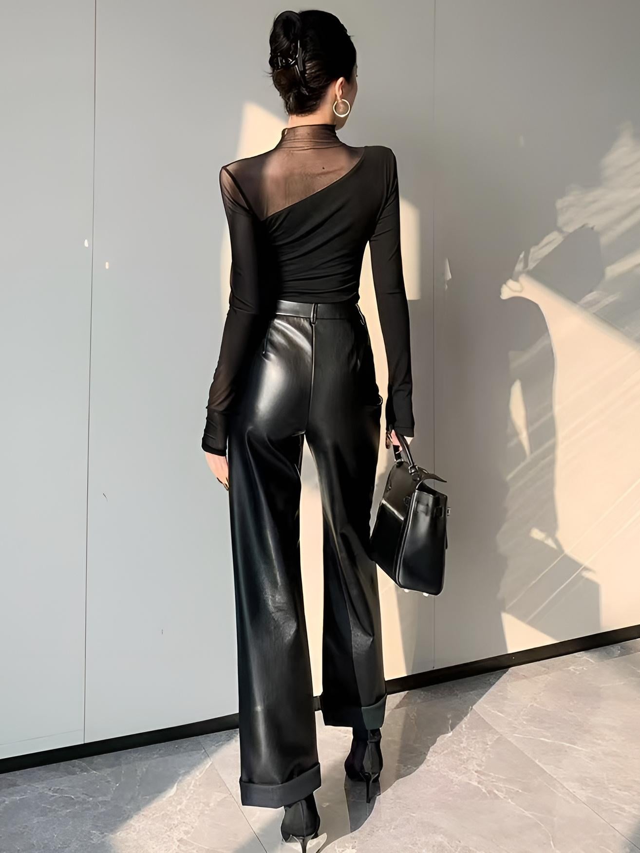 Asymmetrisk t-shirt med skir meshpanel 