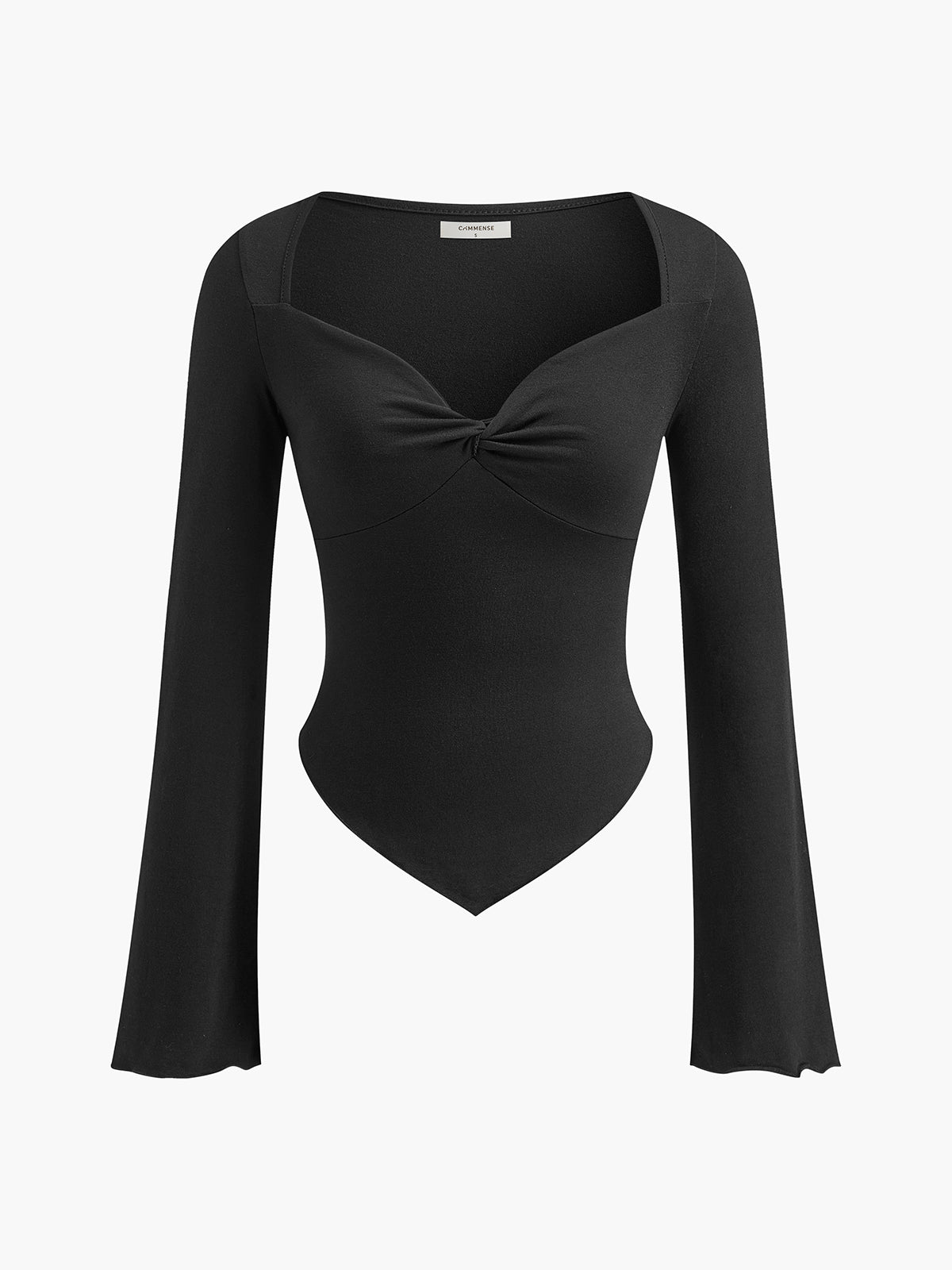 Asymmetrisk Sweetheart Knuten Jerseytopp 