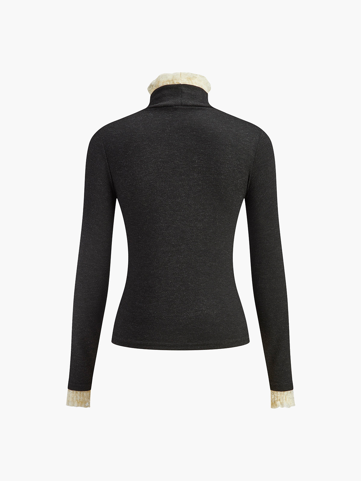 Elegant jerseytopp med kontrastdetaljer 