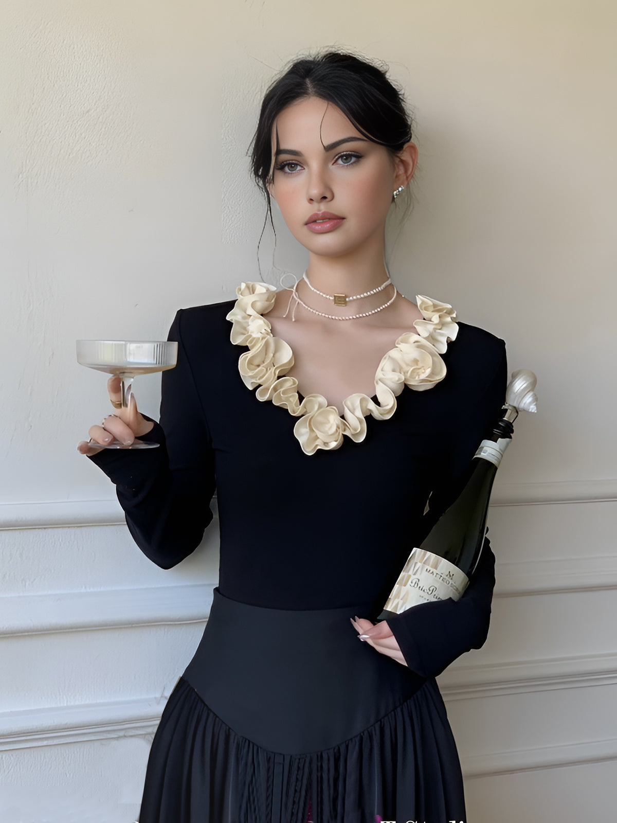 Slim-T-shirt med blommönster i bomull