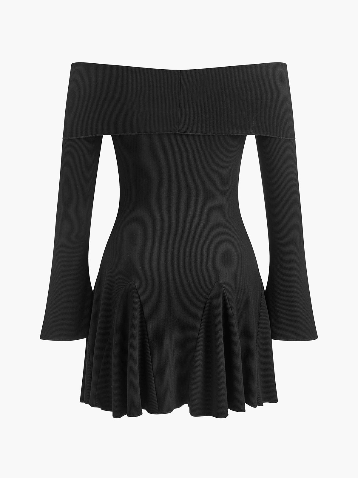 Off-Shoulder Flowy Strikkekjole 