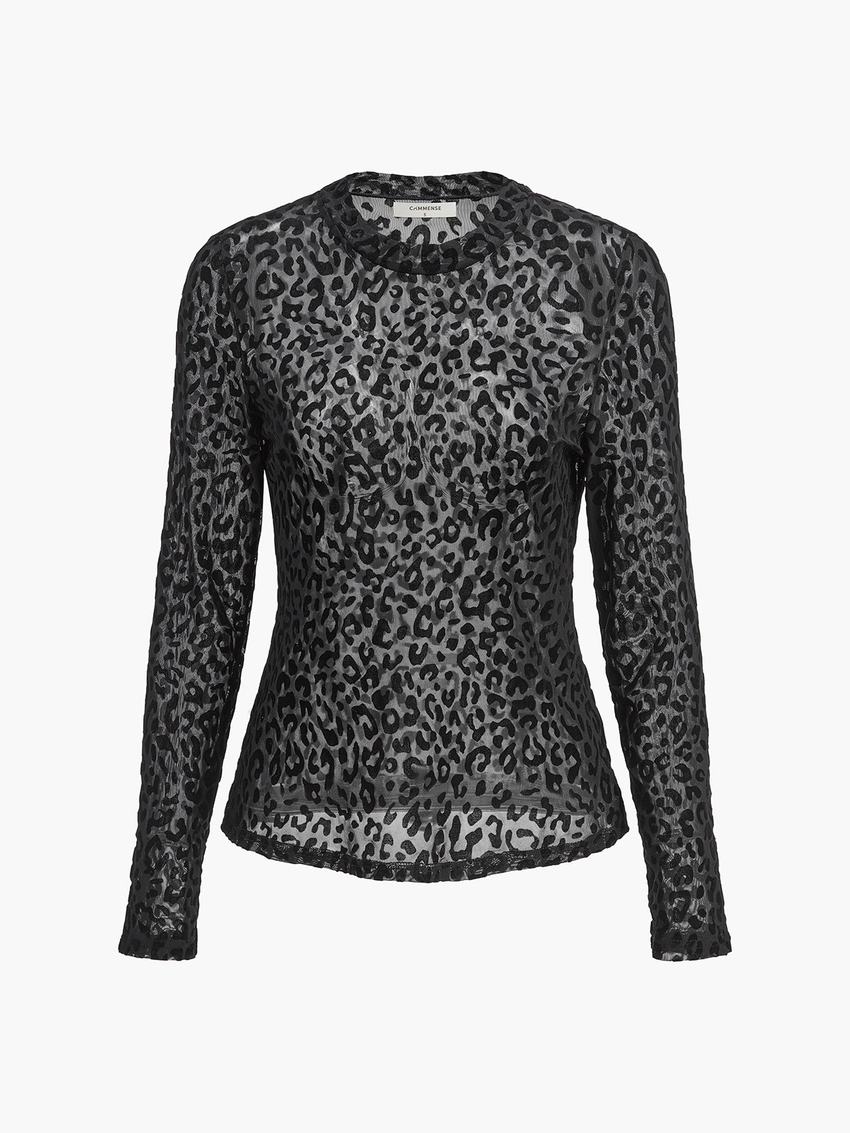 Gjennomsiktig t-skjorte med leopardtrykk