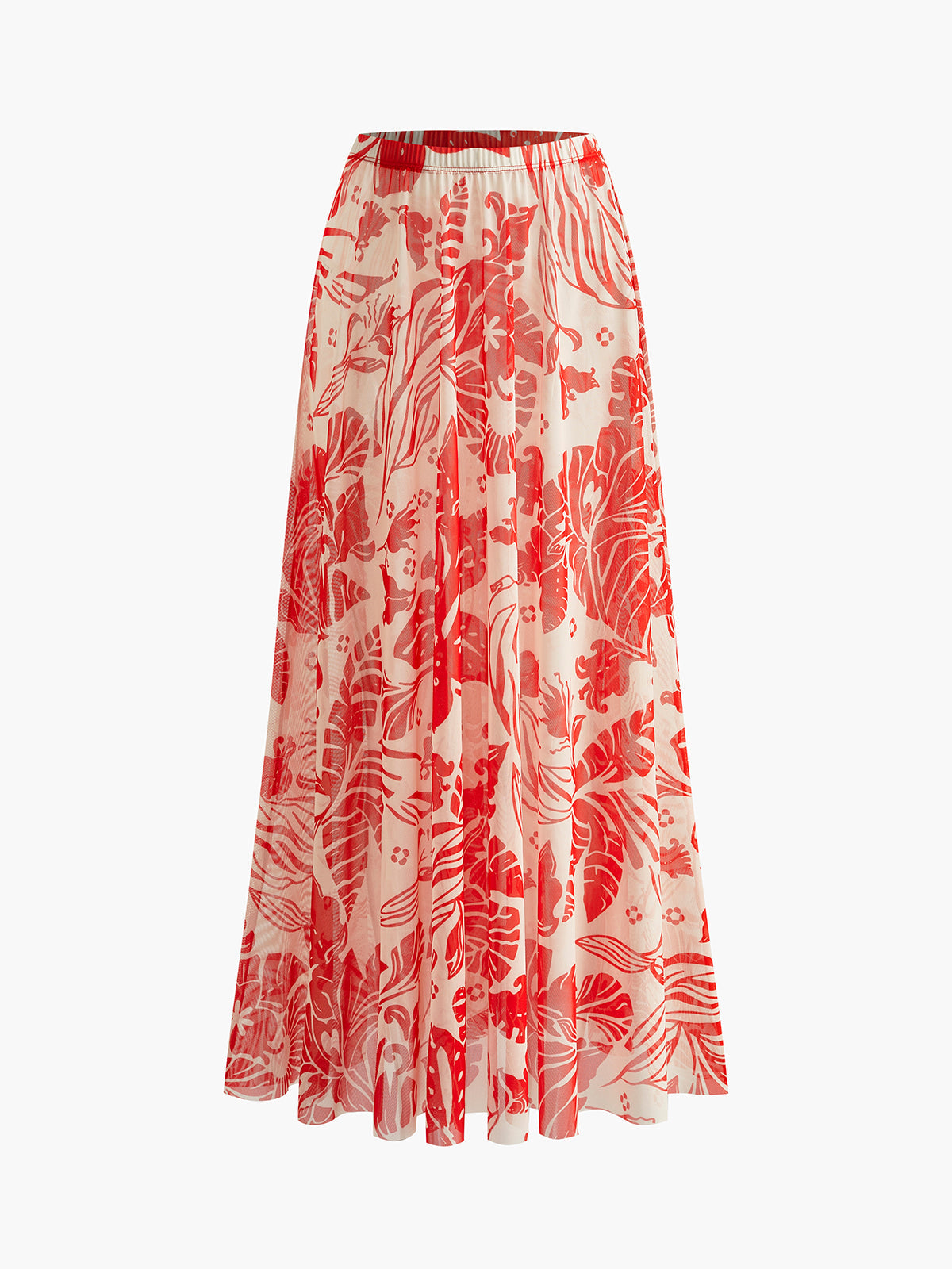 Mesh Printed Cover-up kjol 