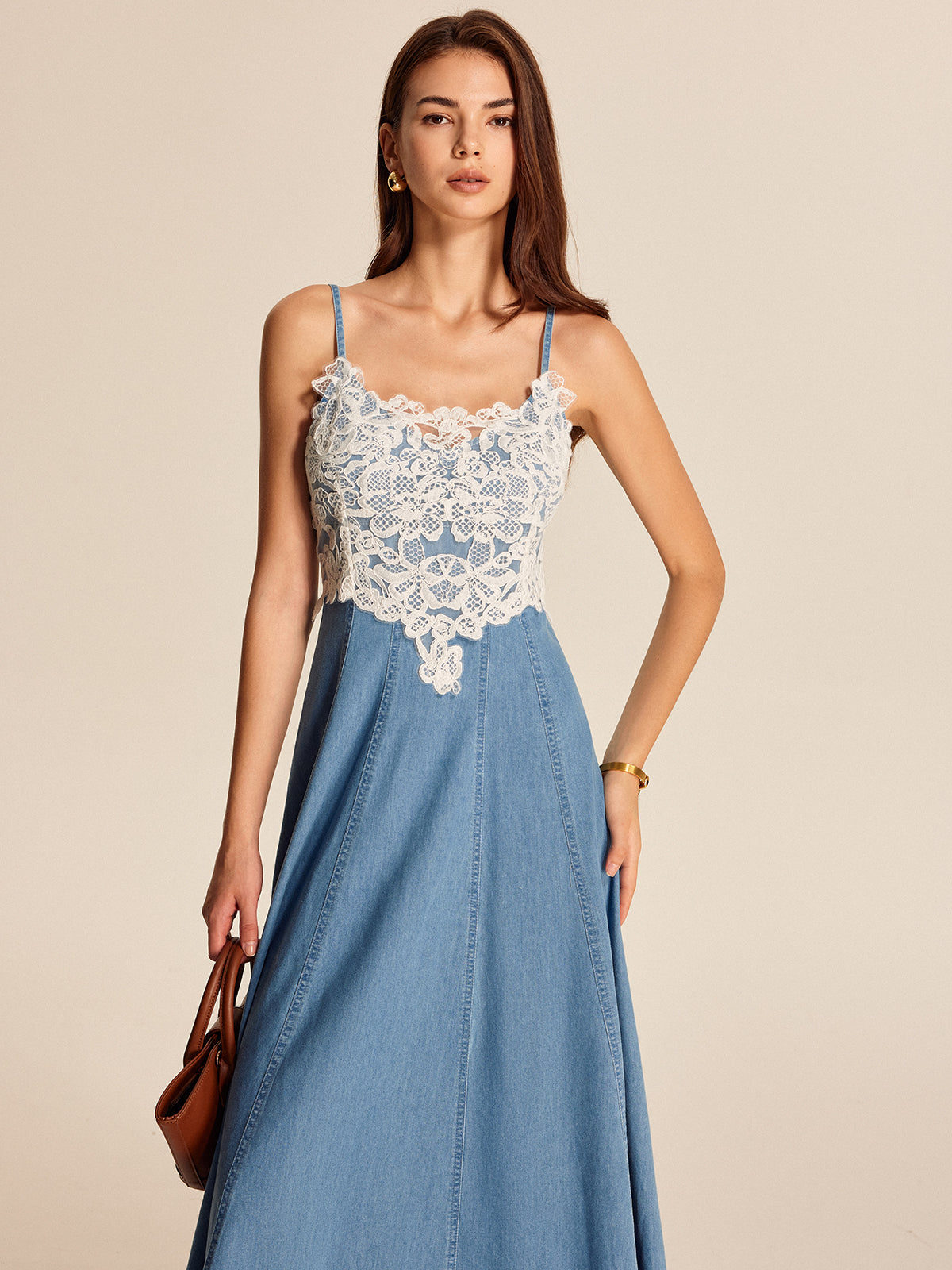 Blondepanel Denim Cami-kjole 