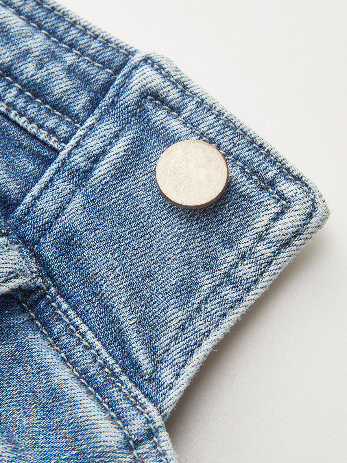 Asymmetrisk Plisserad Denim Axelbandslös Topp 