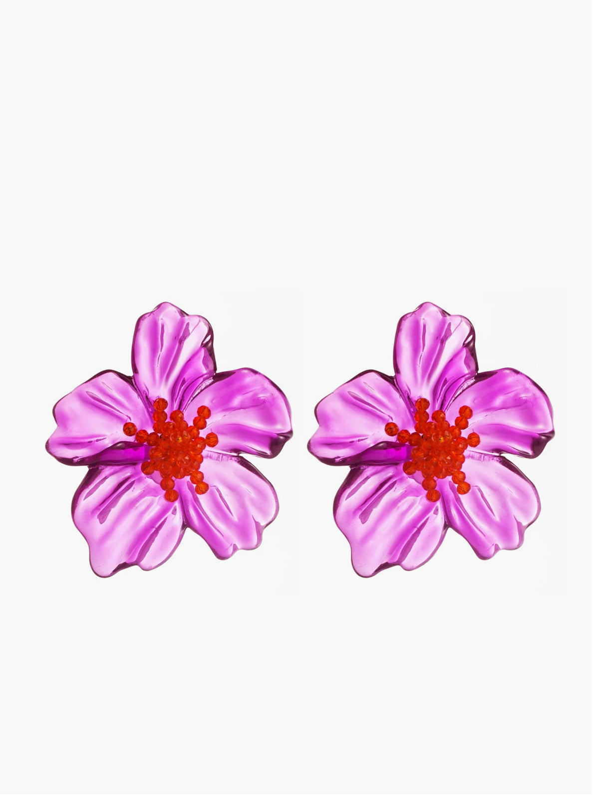 Flower-Shaped Resin Earrings