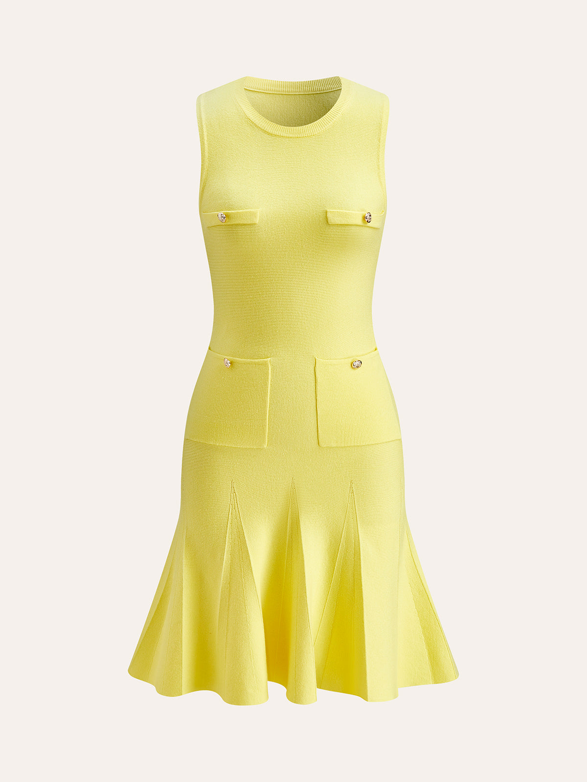 Sleeveless Knit Dress With Pocket Detail