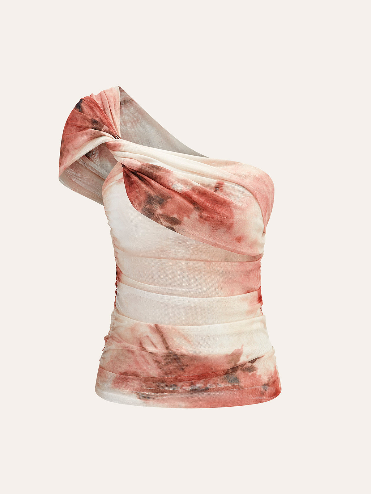 Semi-Sheer One-Shoulder Top