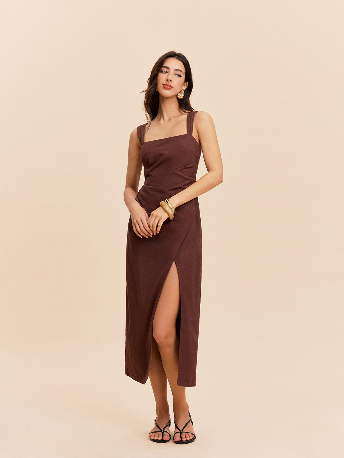 Cotton & Linen Slit Dress