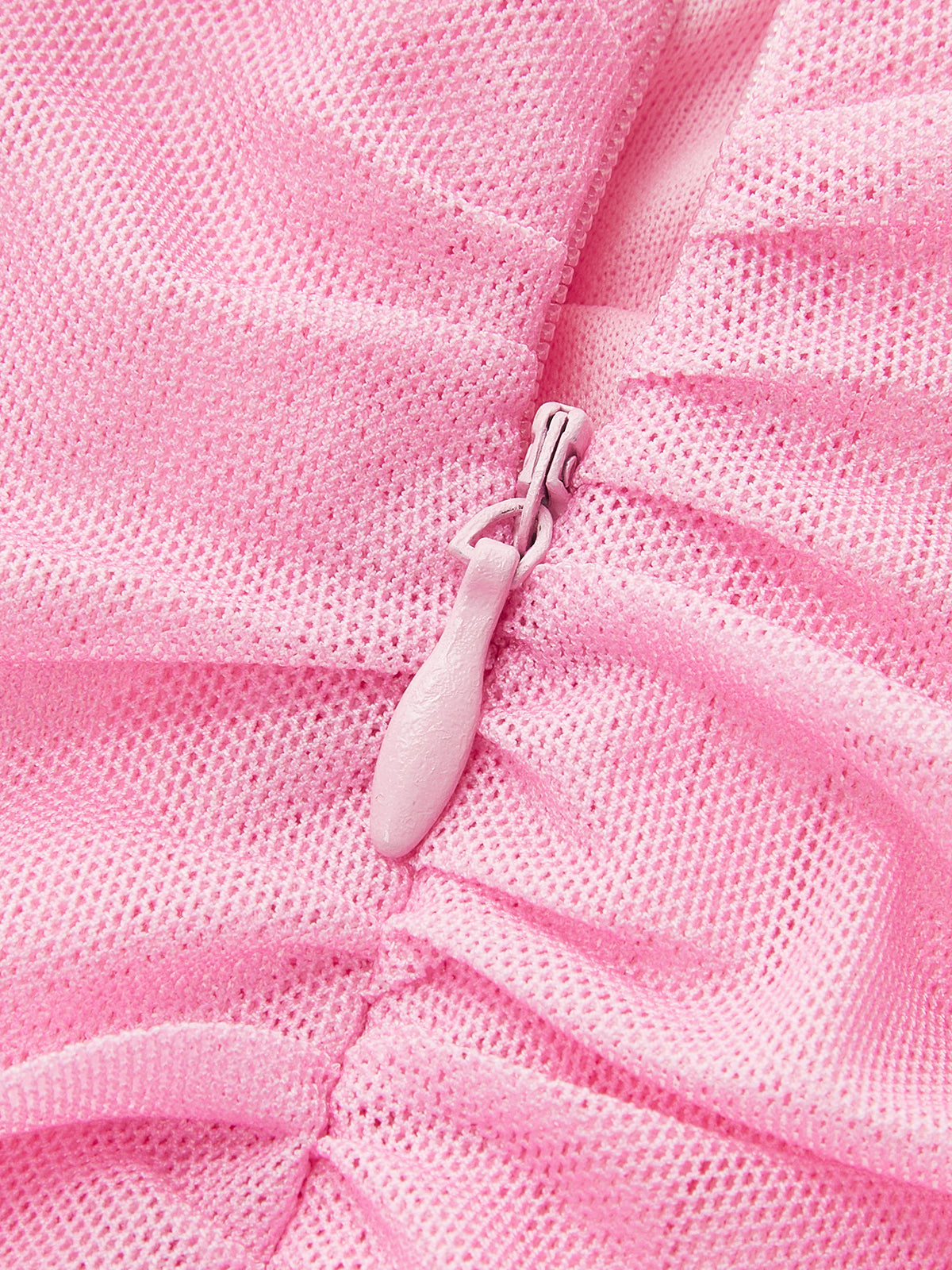 Färgblock Gradient Axelbandslös Rynkad Meshklänning med Slit 