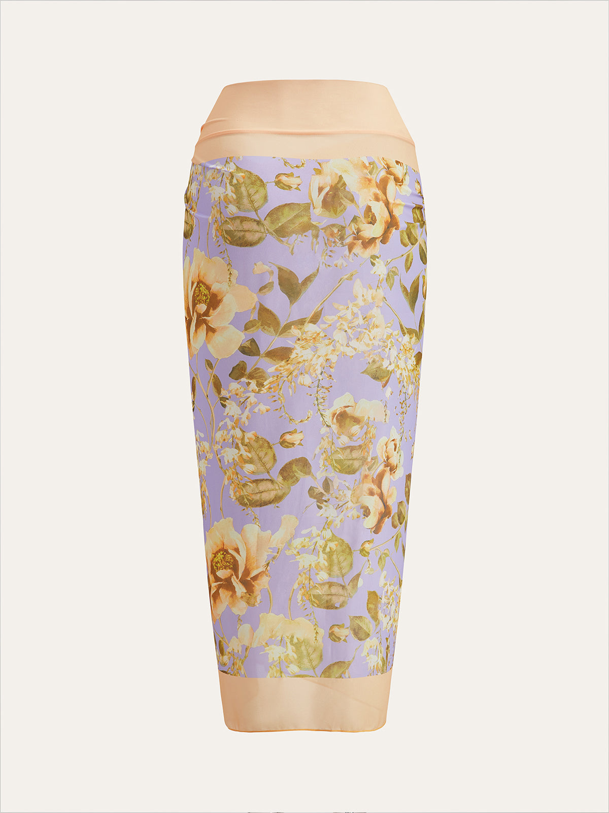 Blomsterprint-panel med knyting i midjen og netting-cover-up 