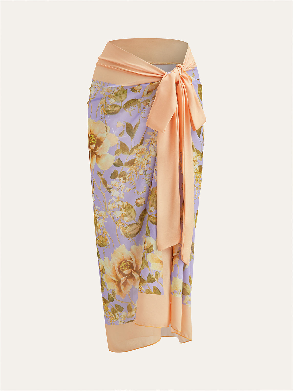 Blomsterprint-panel med knyting i midjen og netting-cover-up 