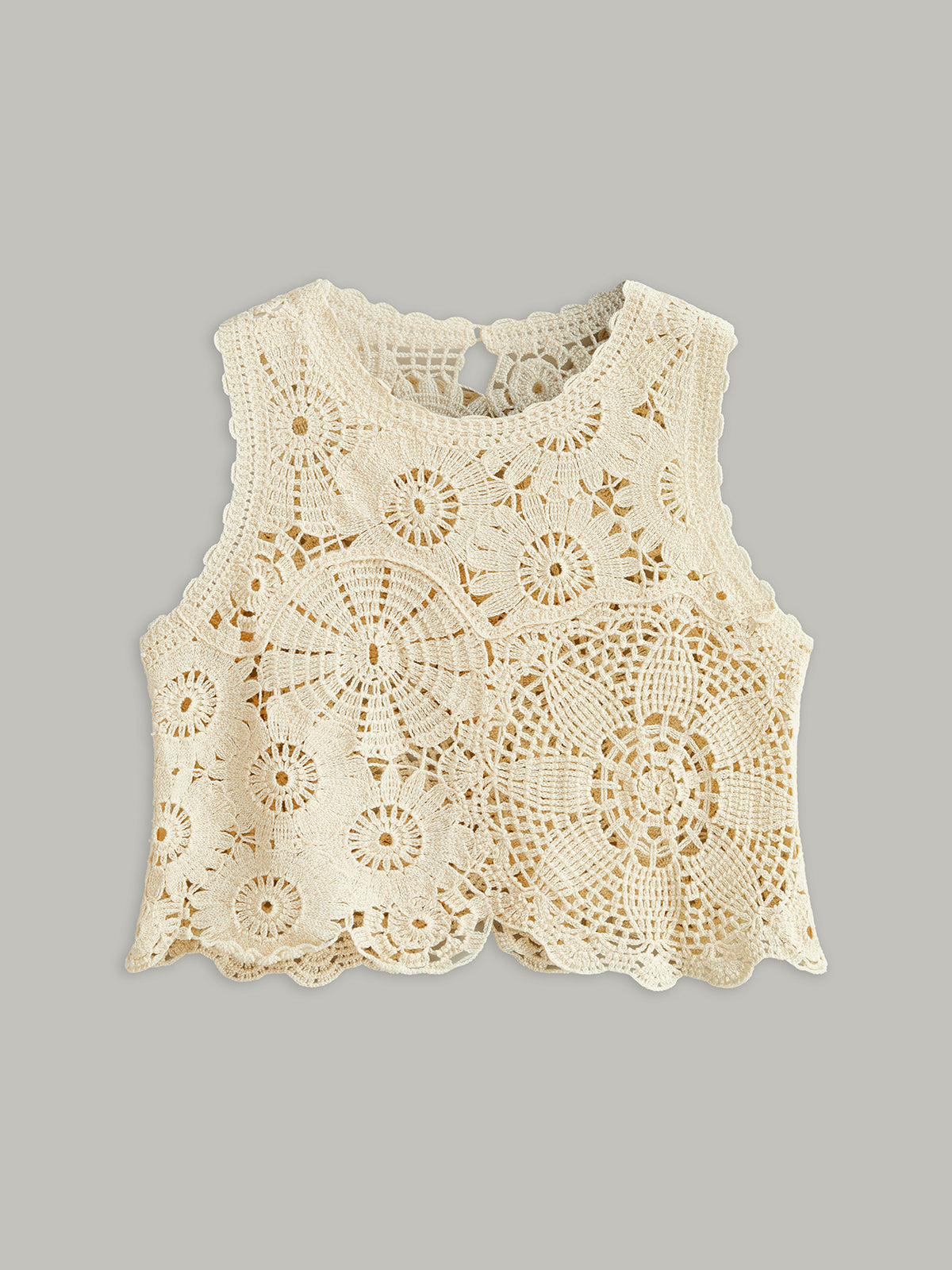 Embroidered Crochet Top